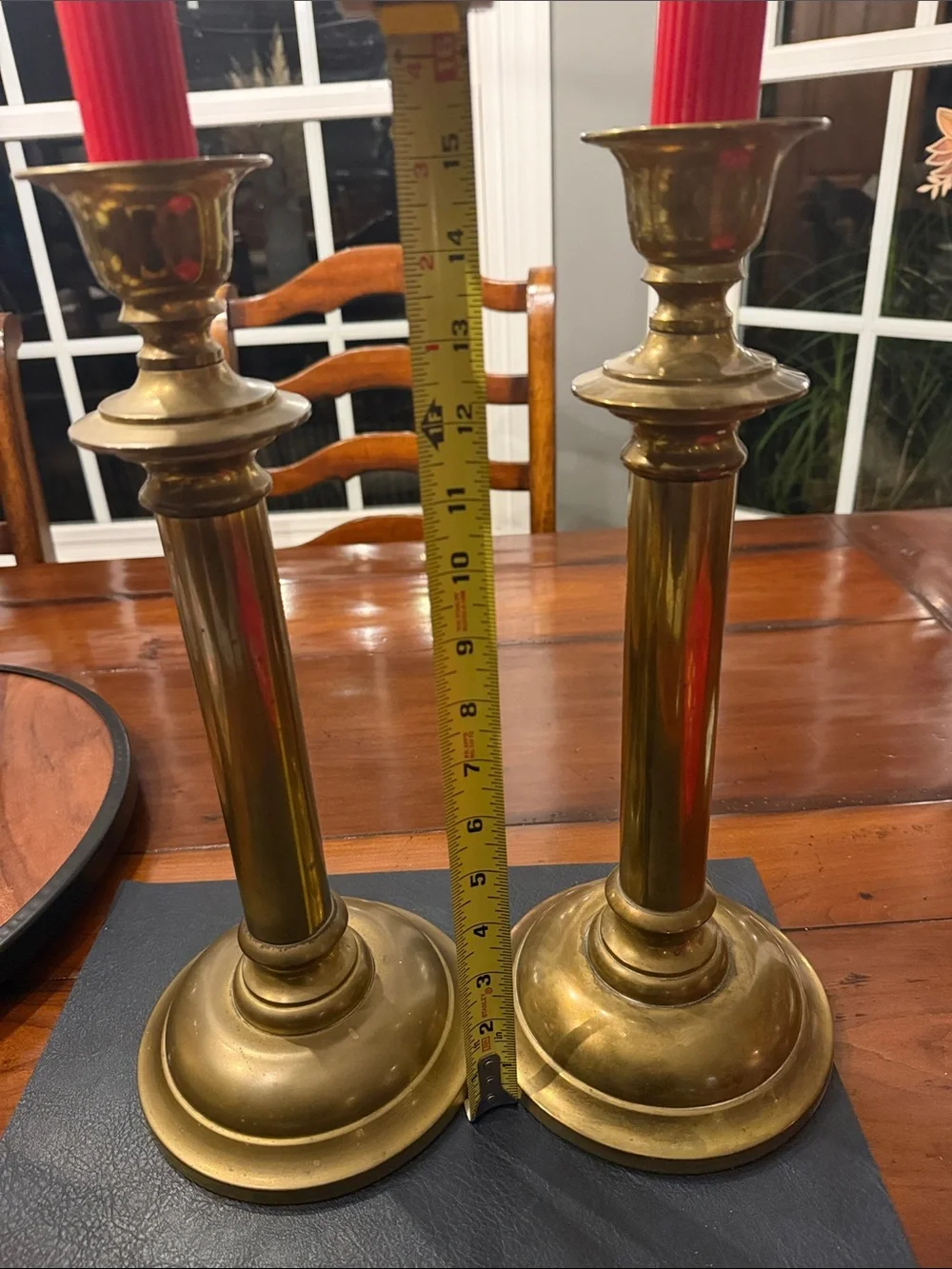 Vintage Brass Candlestick Pair in Gold Finish